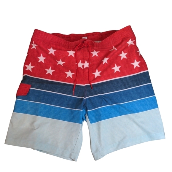 SONOMA Swim Trunks MENS Red, White & Blue Swimsuit SZ XXL 4th Of July READY! - Picture 1 of 9